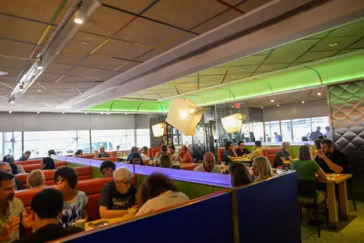 tick tock diner with full capacity of guests enjoying breakfast