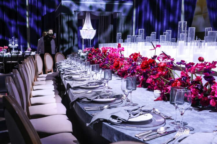luxury event set up and table settings