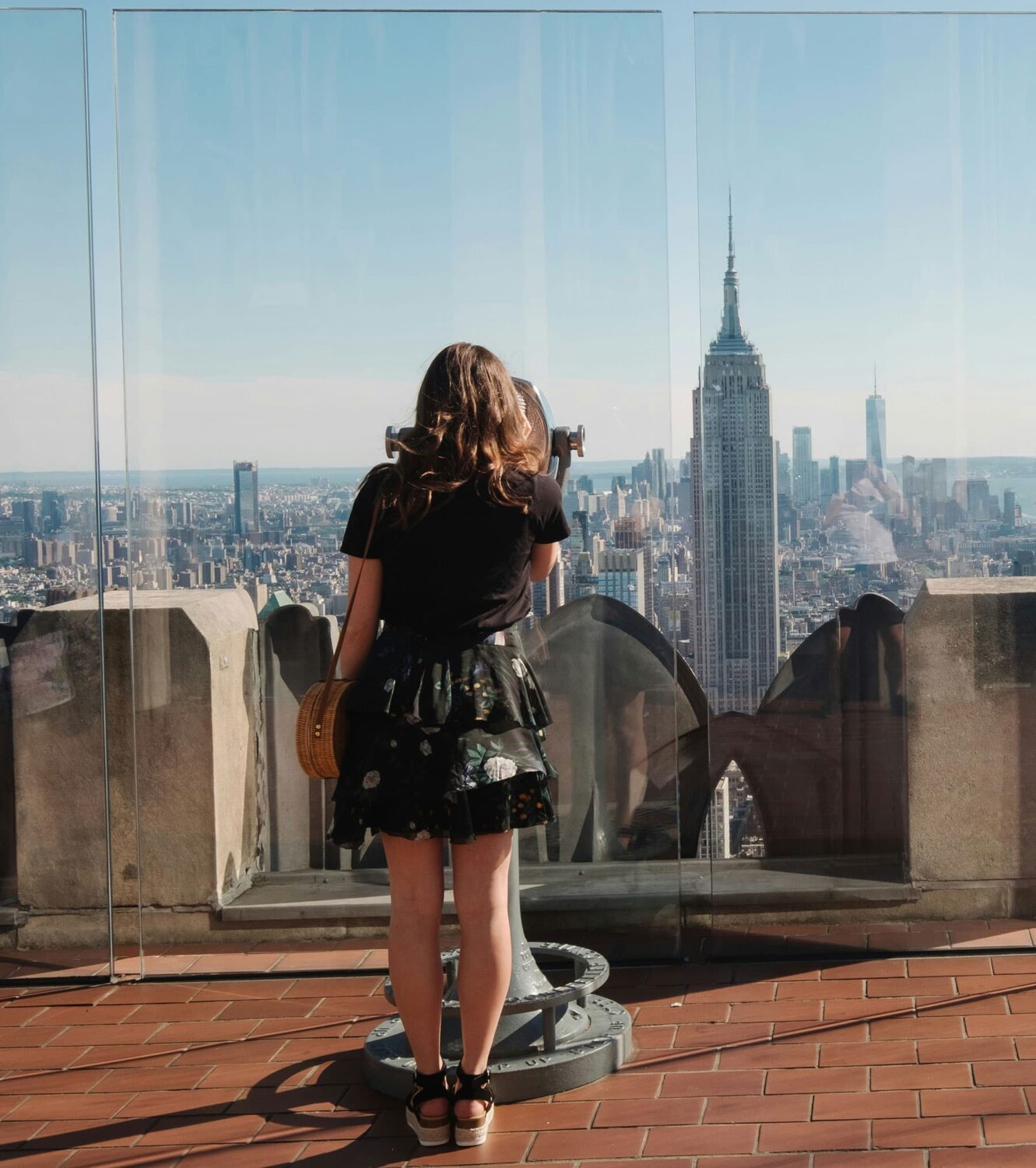rockefeller center view of empire state building