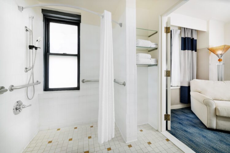 ADA room with roll in shower
