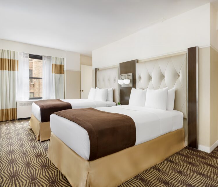 family suite at the new yorker hotel in nyc with double beds