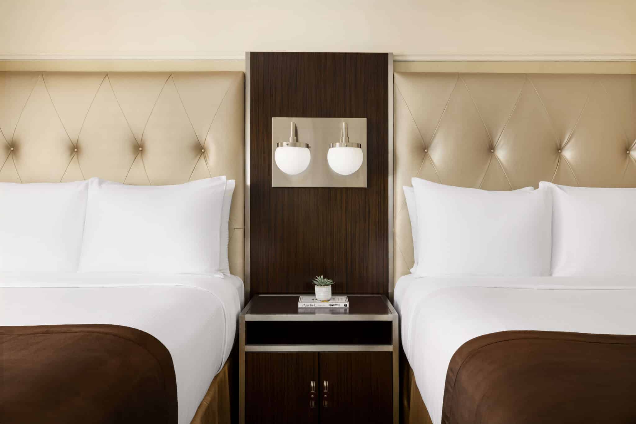 metro double bed suite with double nightstand with lighting above