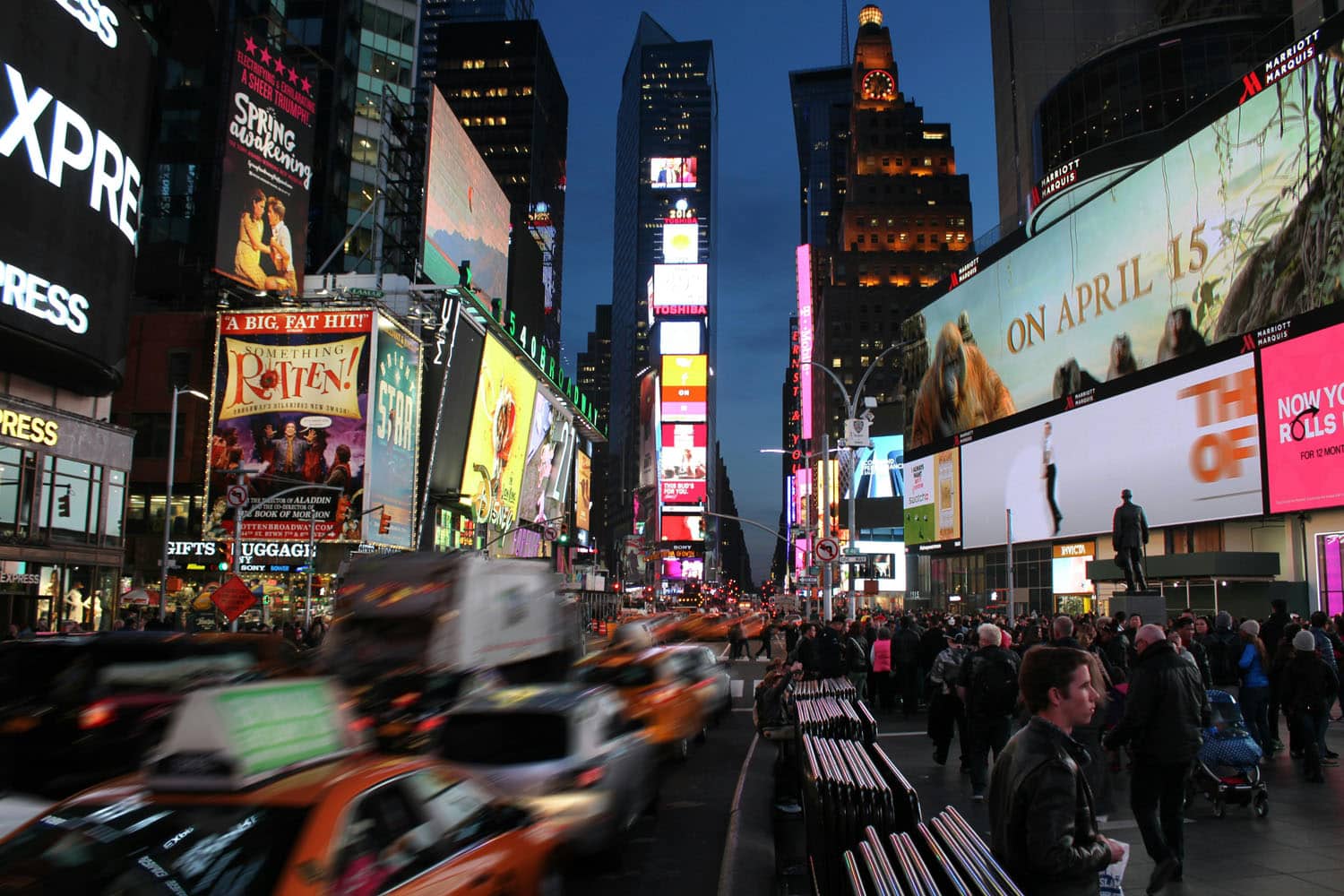 times square new york at night